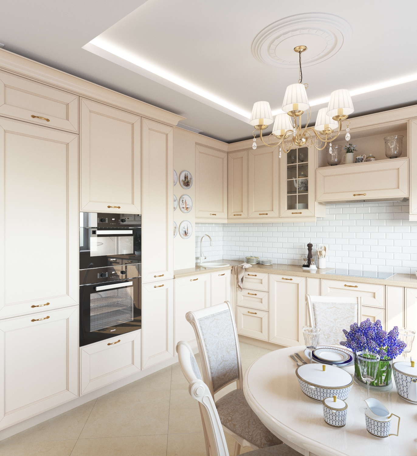 кухни белого цвета классика в стиле современная