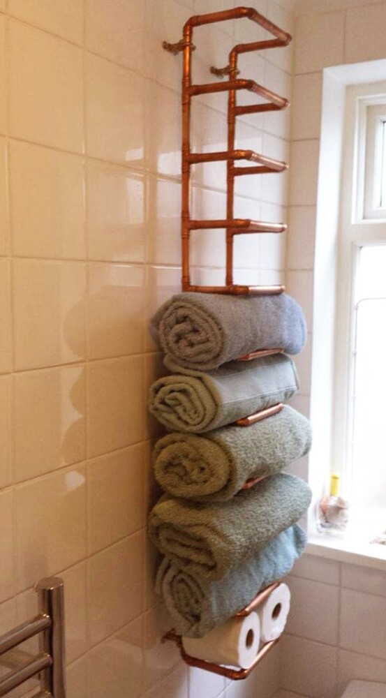 Идеи для ванной комнаты: как красиво хранить и вешать полотенца